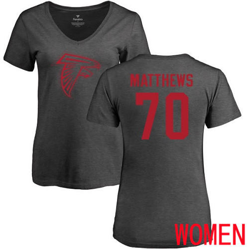 Atlanta Falcons Ash Women Jake Matthews One Color NFL Football 70 T Shirt